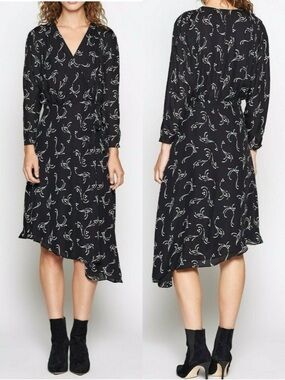 JOIE Acantha Asymmetrical Wrap Silk Dress
